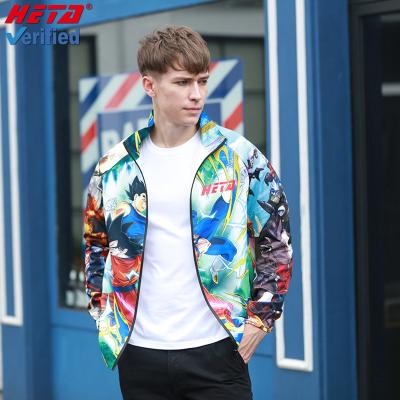 China Custom fashion personality cartoon figure viable jacket sublimation waterproof fabric for men's jacket for sale