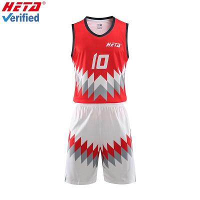 China New Custom Breathable Manufacturer Dye Sublimation Basketball Uniform Pattern With Your Own Design Basketball Tank Top for sale