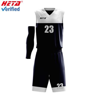 China Cheap Custom European Design Latest Antibacterial High Quality Basketball Uniforms Black And Red Basketball Tank Top for sale