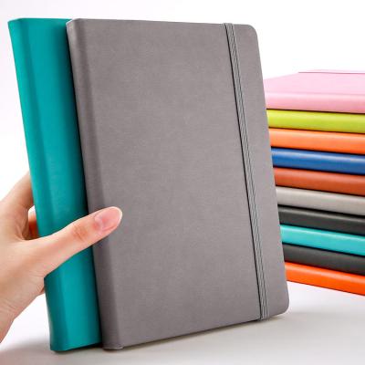 China High quality PU a5 hardcover book leather notebook with pen holder and elastic band for sale