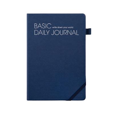 China Inner Page PU Cover A5 Lined Blue Leather Journal Notebook With Elastic Band for sale