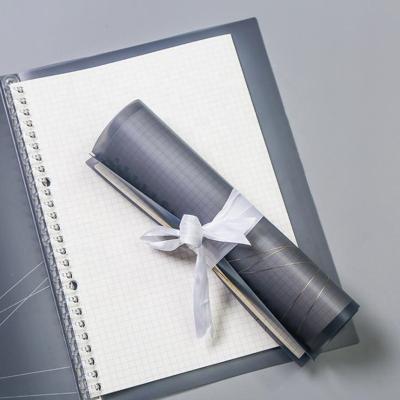 China Black transparent rollable school supplies notebook printed a5 b5 soft cover loose leaf portable notebooks for sale