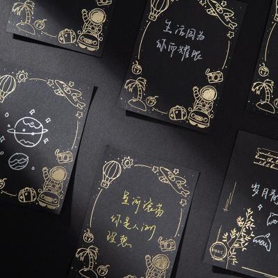 China Creative Bronzing Black Loose Leaf Notes Paper Sticky Notepad for Students Office for sale