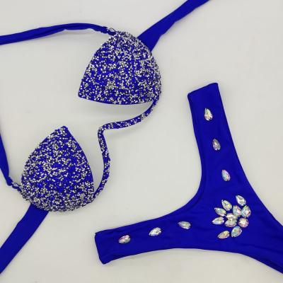 China Breathable ACTIONS 4Colors Underwire lift up Diamond Bikini Crystal Brazilian Swimwear for sale