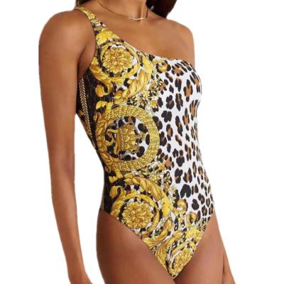 China NEW Plus Size STOCK One Shoulder With Pad Animal Print Swimwear One Piece Swimwear For Woman for sale