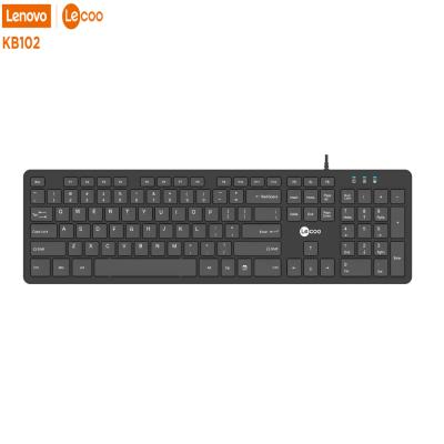 China Lenovo Lecoo KB102 USB Plug and Play Keyboard Wired Mini Professional 104 Keys Register Programmable Switch Keyboard for Computer Accessories for sale