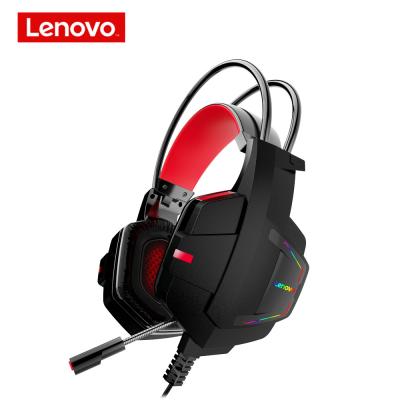 China New Comfortable Lenovo HU85 Wired USB2.0 Headset Gaming Earphone Colorful Noise LED Headsets Volume Adjustment With Microphone Gaming Headset for sale