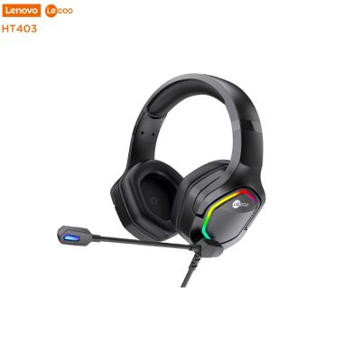 China Lenovo Lecoo HT403 Stereo Headband Earphone High Performance Auriculares Wired Gaming Earbuds LED Gaming Headset With Microphone for sale