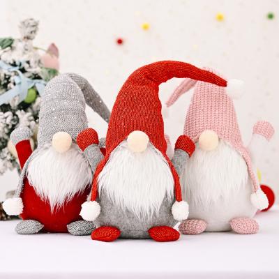 China Eco-friendly Red Rose Christmas Ornaments Christmas Gnome Ornaments Dwarf Plush Doll Santa Christmas Gnomes for sale