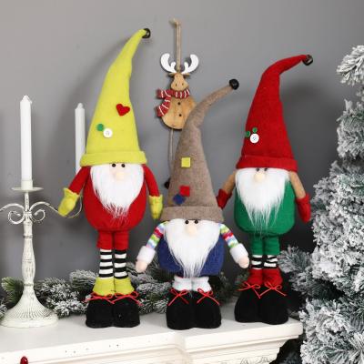 China Cute Handmade Christmas Cloth Stand Elf House Ornaments Retractable Gnomes Santa Faceless Old Man Home Party Decorations for sale