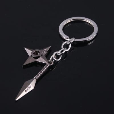 China Jewelry Decoration Kunai Dart Keychains Wholesale Konoha Logo Uzumaki Itachi Sasuke Pendant Ninja Cosplay Anime Jewelry Keychains Shuriken Weapon for sale