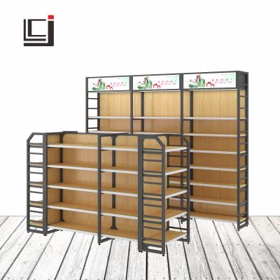 China Double Sided Display Racks Gondola For Retail Store Supermarket And Deli Display Stand Support Customized for sale