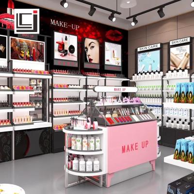 China Cosmetics shop shelf display for cosmetic shop makeup store display showcase for sale