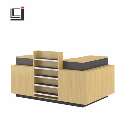 China Supermarkets.Convenient Store Supermarkets.Convenient Asian Store Shelf Combination Steel Wooden Cash Register Checkout Counter Tobacco Display Rack for sale