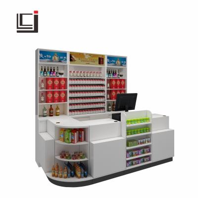 China Multifunctional simple modern supermarket store supermarket cashier pharmacy fruit shop bar small kindergarten for sale