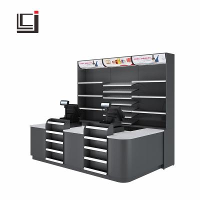 China Supermarkets store hot sale checkout counter for store and supermarket display cash register cashier for display for sale