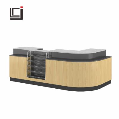 China Supermarkets store good quality store cash register rack checkout counter for retail store and supermarket display for sale