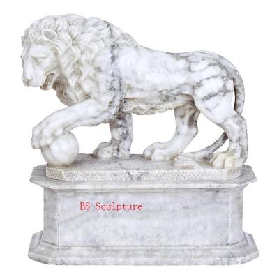 China Various Features Contemporary Wholesale Lion Sculpture Hot Sale Animal Marble Carving Statue for sale