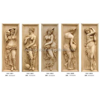 China Western Wall Decoration Famous Naked Lady Statue Marble Relief Sculpture for sale