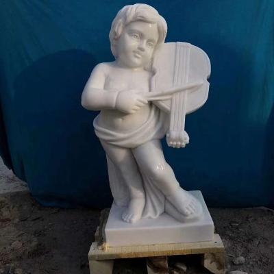 China Modern White Boy Angel Statue Marblelife Size Choir Sculpture For Sale for sale