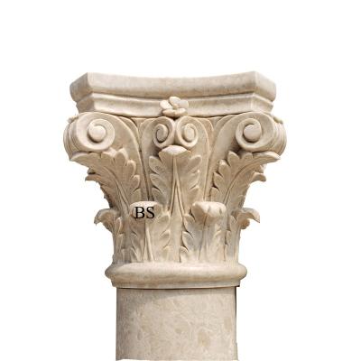 China Solid Indoor Decoration Stone Roman Pillar Sculpture For Homes for sale