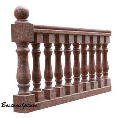 China Red Solid Natural Stone Granite Baluster Railing Sculpture For Sale for sale