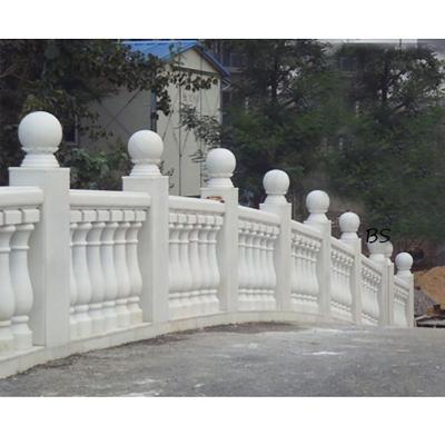 China Stair Marble Baluster Solid Exterior Decorative Stone Railing Balustrade for sale