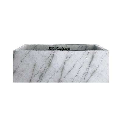 China Free Popular Design White Carrara Rectangle Stone Bathtub Inroor House Sculpture for sale