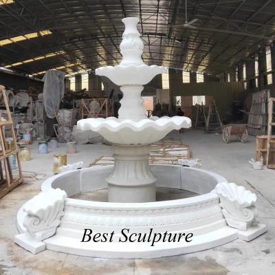 China Modern Hand Carved Popular Stone Decorative Outdoor Water Fountains for sale