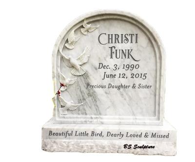 China EUROPEAN Hand Carved Beautiful White Marble Grave Headstone For Sale for sale