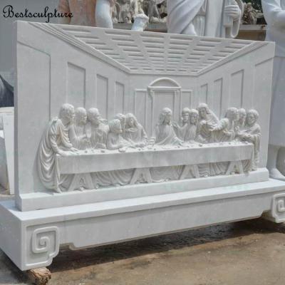 China European life size The Last Supper stone marble relief sculpture carvcing on sale for sale