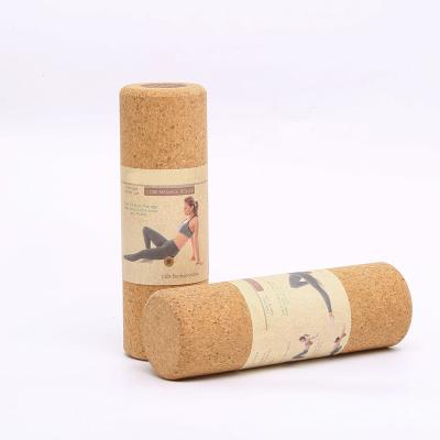 China Non-slip Outdoor High Density Natural Wood Smell/Massage Cork Yoga Foam Roller Fitness Muscle Roller for sale