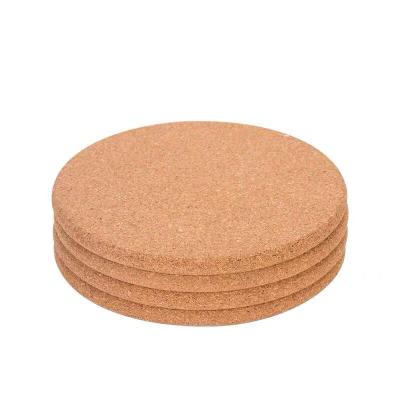 China Viable Wholesale High Quality Custom Print Around Natural White Cork Coasters for sale