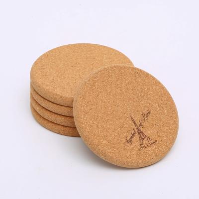 China Viable High Quality Cheap Promotional Custom Printed Logo Cork Circle Coaster for sale