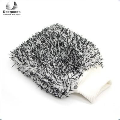 China Microfiber 80gram High Quality Car Wash Microfiber Towel Car Cleaning Gloves 18x28cm for sale