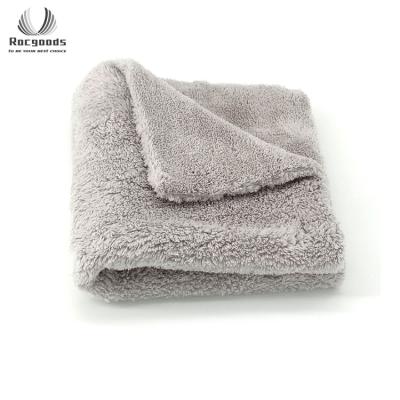 China 2021 Hot Selling Edgeless Cleaning Cloth Microfiber Coral Fleece Car Wash Towel 80% Polyester Anti-scratch Car Cleaning Cloth for sale