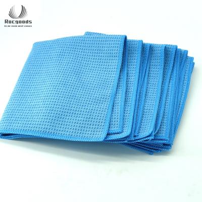 China Custom Printed Dual Action Microfiber Waffle Logo Viable Weave Styling Microfiber Car Detailing Towel for sale