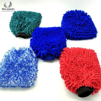 China Premium Microfiber Car Wash Glove Car Detailing Microfiber Sweep Chenille Glove for sale