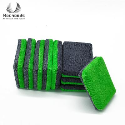 China Soft Hot Sale Car Seal Microfiber Wax Applicator Polish Sponges 8*12CM for sale