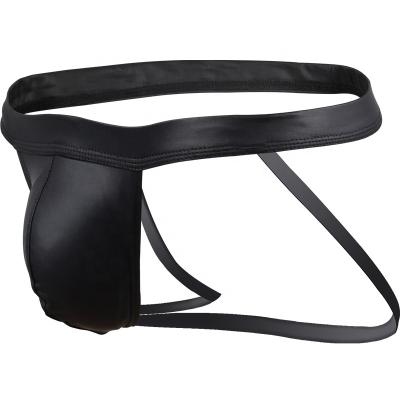 China Spandex / Polyester Artificial Leather Custom Men Jockstrap Underwear for sale