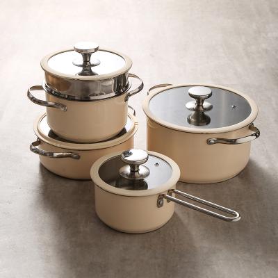 China Stocked Factory Direct Supplier Pots And Pans Stainless Steel Cookware Sets Stainless Steel Cooking Pot Set for sale