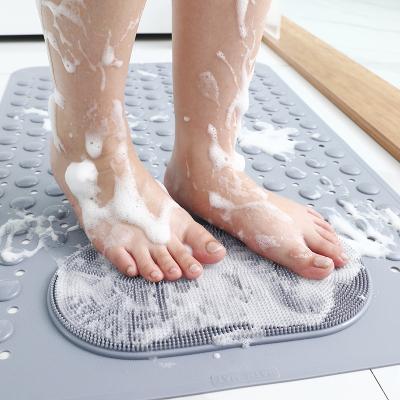 China Sustainable MU hot sales Factory Made Shower Mat Non Slip Silicone Rubber Shower Mat Bathroom Floor Mats For Shower Non Slip for sale