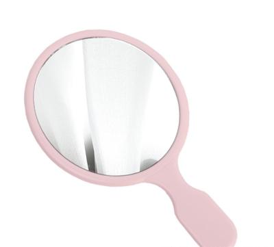 China Vintage Style Mini Mirror Round Shape Mirror Universal Handheld Cosmetic Plastic Pink Custom OEM Custom Made for sale