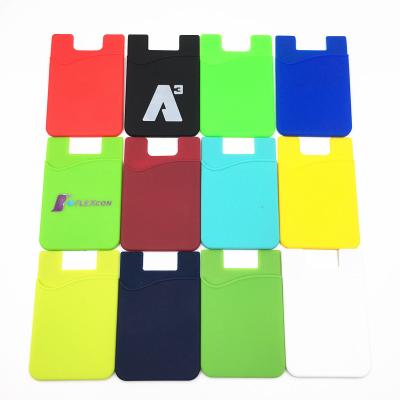 China New 2021 Gift Goods 2021 Phone Case ID Card Holder Business Silicone Visa Credit Card Holder 3M Promotional Sticker Smart Slim Wallet for sale