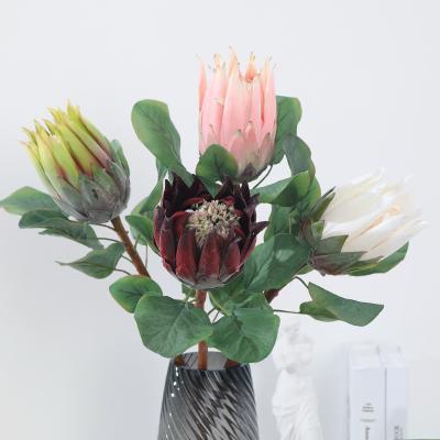 China Romantic Cheap Artificial Protea Flower For Floral Wedding Party Decorative New Fashion Silk Flower for sale