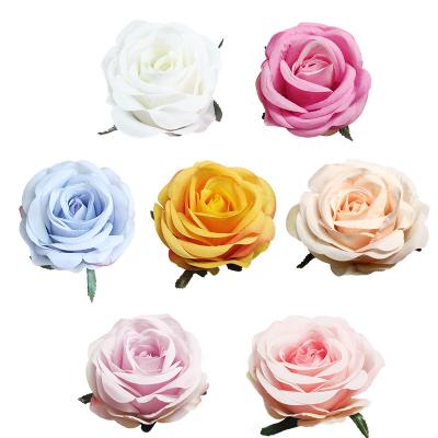 China Life Like Cheap Open Flower Arrangement Rose Heads Flower Wedding Cloth Wholesale DIY Artificial Silk Small Decoration for sale