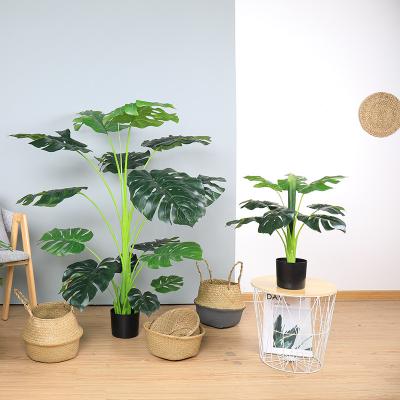 China Romantic Artificial Plastic Fake Monstera Bonsai Tree Plant Garden Office Indoor Outdoor Store for sale