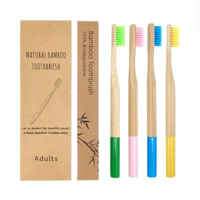 China one day 1-2Time Internationa custom printed FCS bpa free holder 4 pack baboo wooden natural 100% organic bamboo toothbrush for sale