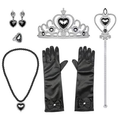 China Party Dress up Party Princess Accessories Wednesday Addams Family Cosplay Dress Magic Wand Crown Gloves Sets Halloween Kids Party Favor for sale