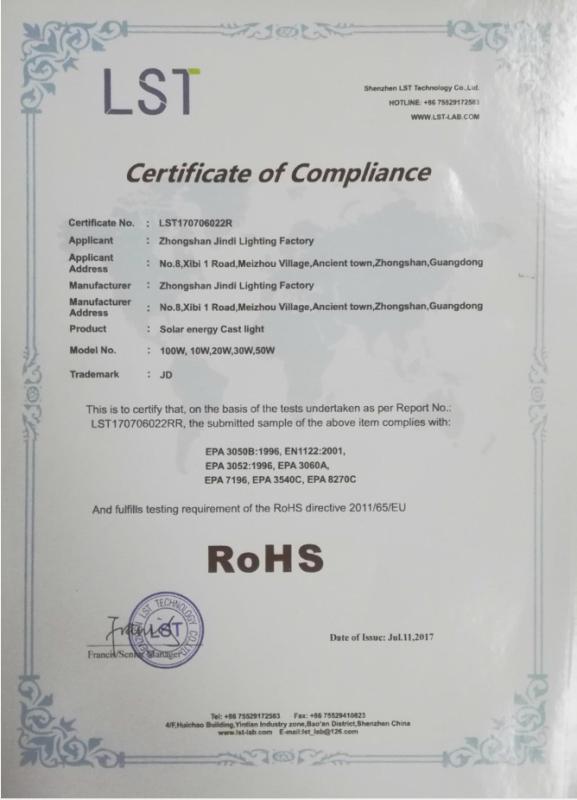 RoHS - Zhongshan Niudi Optoelectronic Technology Co., Ltd.